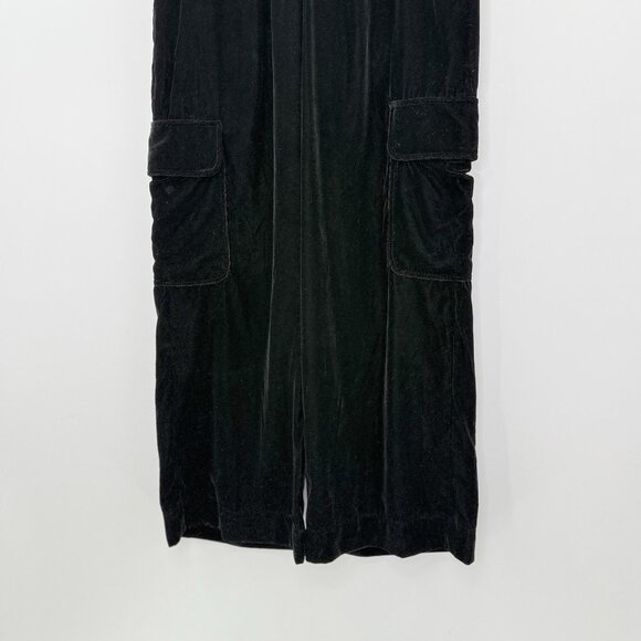 NWT Universal Thread High Rise Wide Leg Black Velvet Cargo‎ Pants Sz M Boho - Picture 4 of 12
